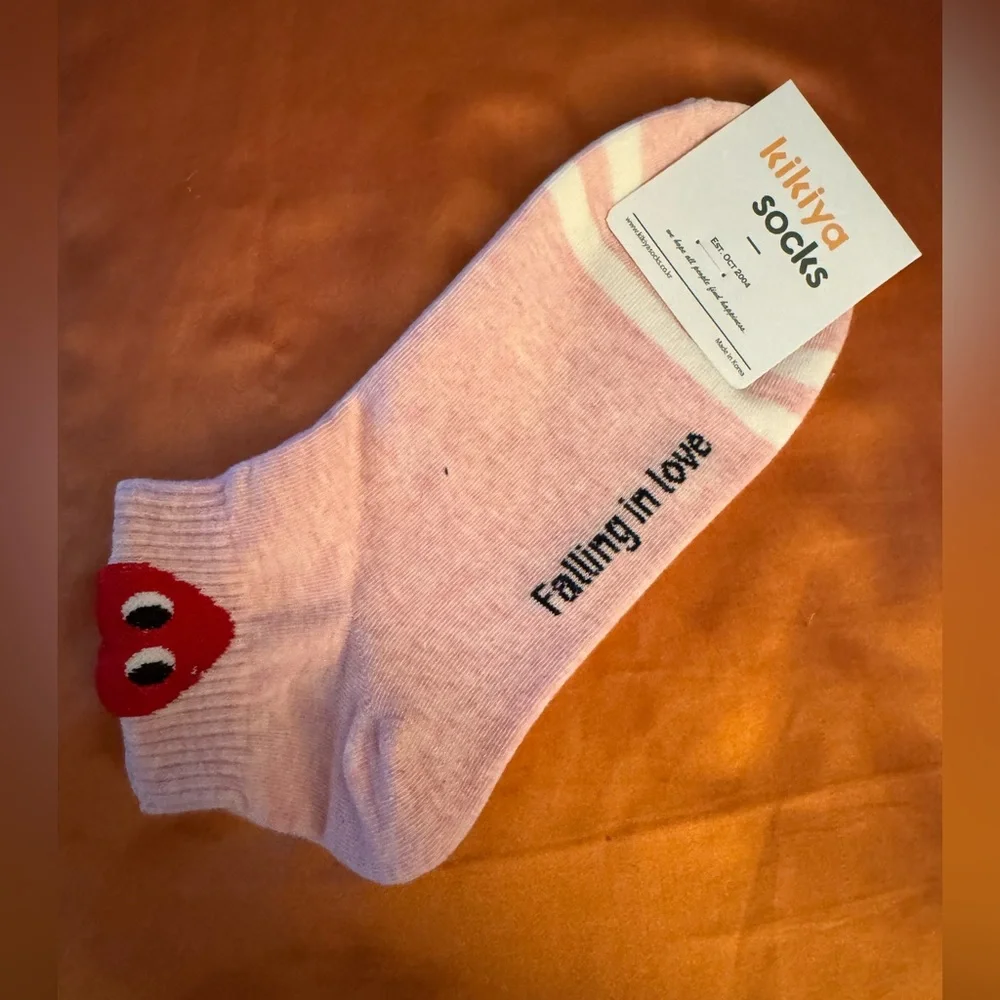 👀❤️ You Kikiya Falling in Love with you Socks with Red Heart - Made in Korea-NWT